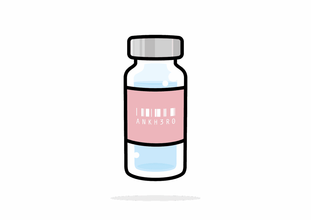 Ankhero serialised pharmaceutical vial with barcode label